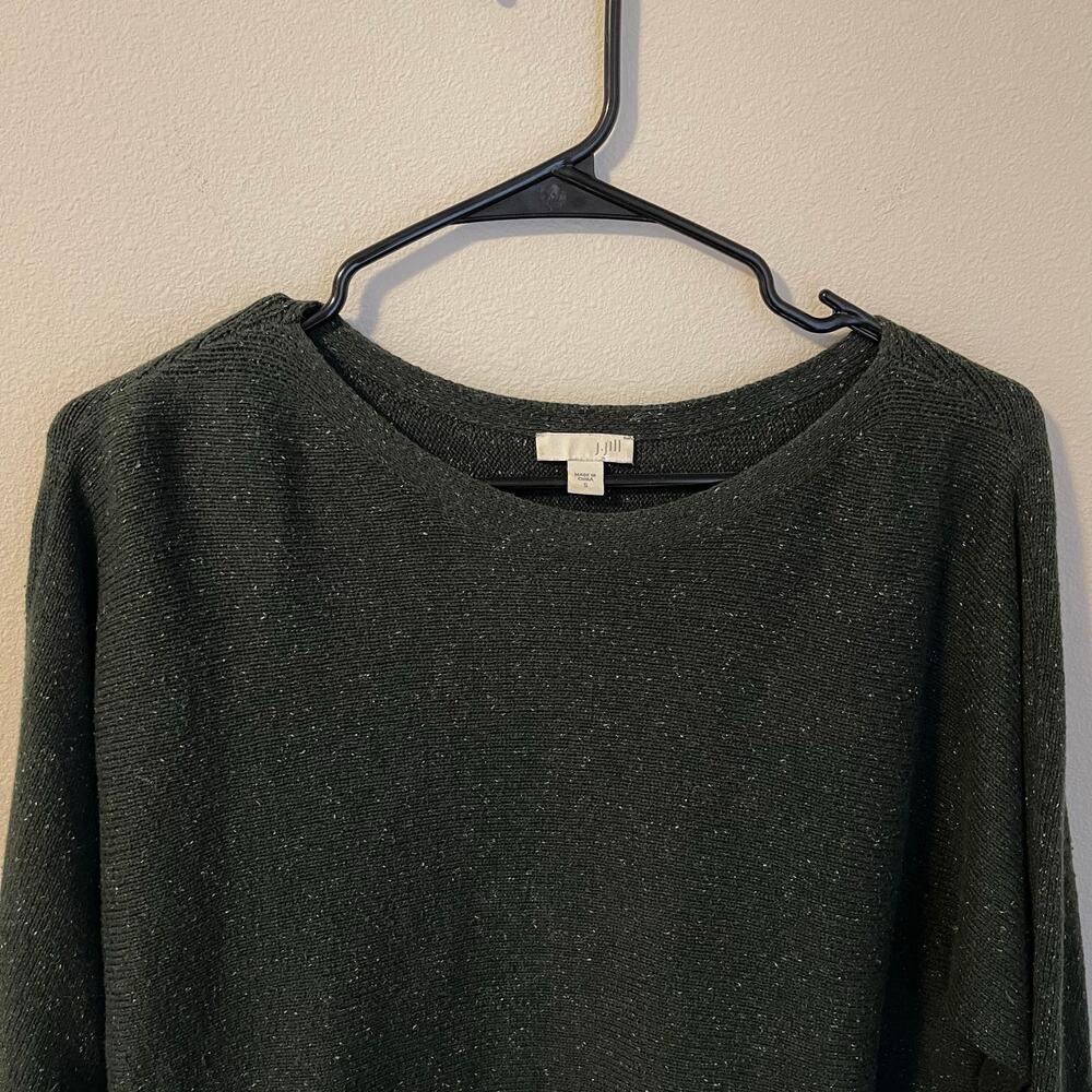 J. Jill Green Silk Cotton Blend Knit Sweater (Size Small) - Picture 3 of 6